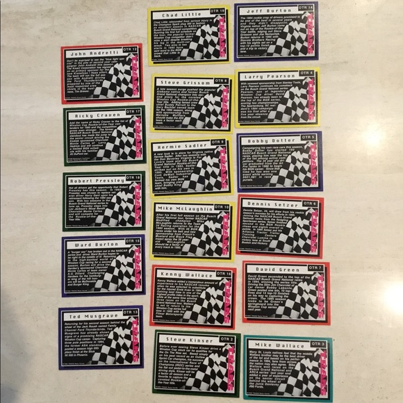 Traks First Run Cards 1995 On The Rise NASCAR Race Cars Drivers Lot Of 17 Card - Picture 4 of 4